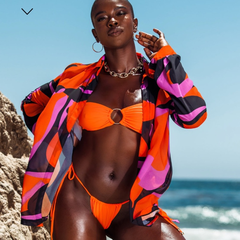 Vibrant Orange and Purple Women's Blouse